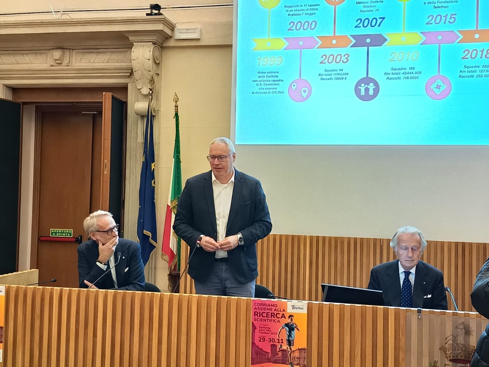 TELETHON. BORDIN A UDINE: STAFFETTA 24X1 ORA È ORGOGLIO PER FVG